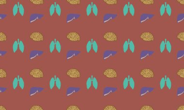 Farklı aksesuarlara sahip renkli arkaplan