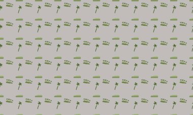 Farklı aksesuarlara sahip renkli arkaplan