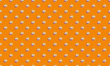 Farklı aksesuarlara sahip renkli arkaplan