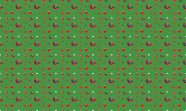 Farklı aksesuarlara sahip renkli arkaplan