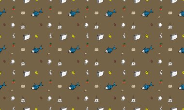 Farklı aksesuarlara sahip renkli arkaplan