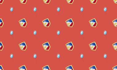 Farklı aksesuarlara sahip renkli arkaplan