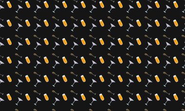 Farklı aksesuarlara sahip renkli arkaplan