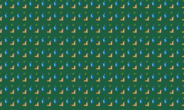 Farklı aksesuarlara sahip renkli arkaplan