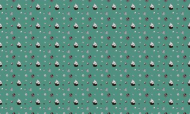 Farklı aksesuarlara sahip renkli arkaplan