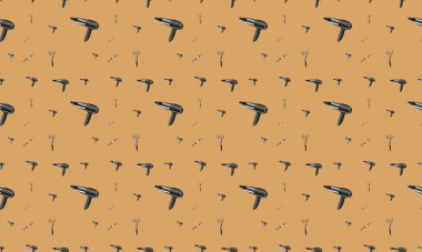 Farklı aksesuarlara sahip renkli arkaplan