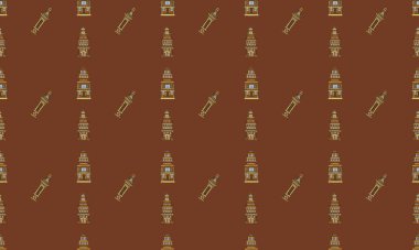 Farklı aksesuarlara sahip renkli arkaplan