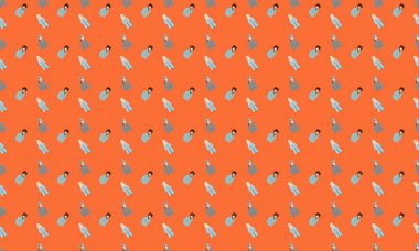 Farklı aksesuarlara sahip renkli arkaplan