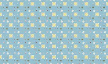 Farklı aksesuarlara sahip renkli arkaplan