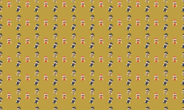 Colored background with different accessories