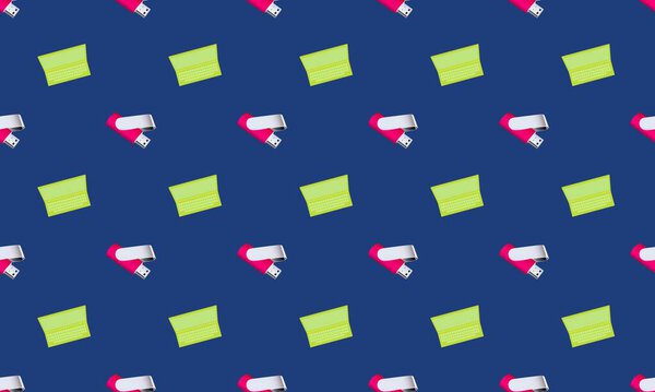 Цветной фон с различными аксессуарами