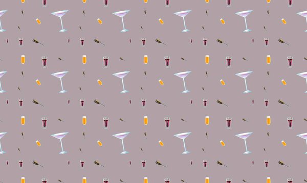 Цветной фон с различными аксессуарами