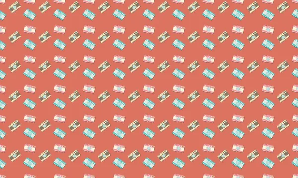 Farklı aksesuarlara sahip renkli arkaplan