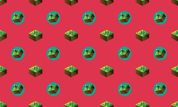 Colored background with different accessories