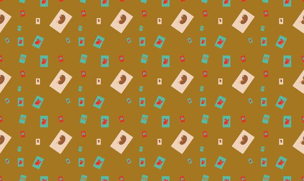 Colored background with different accessories