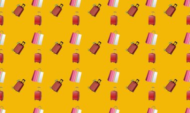 Farklı aksesuarlara sahip renkli arkaplan