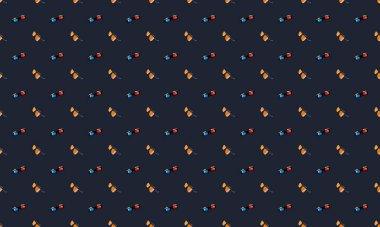 Farklı aksesuarlara sahip renkli arkaplan