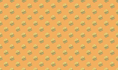 Farklı aksesuarlara sahip renkli arkaplan