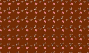 Farklı aksesuarlara sahip renkli arkaplan