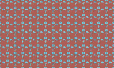 Farklı aksesuarlara sahip renkli arkaplan