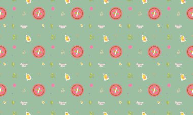 Farklı aksesuarlara sahip renkli arkaplan