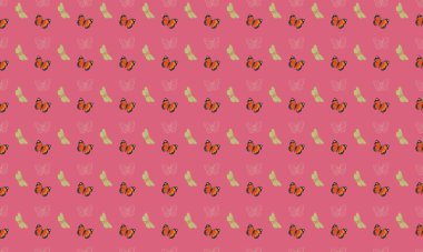 Farklı aksesuarlara sahip renkli arkaplan