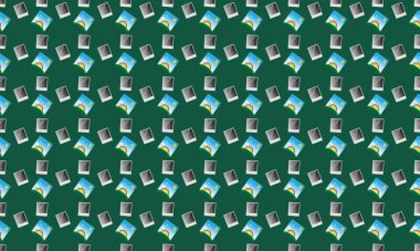 Farklı aksesuarlara sahip renkli arkaplan