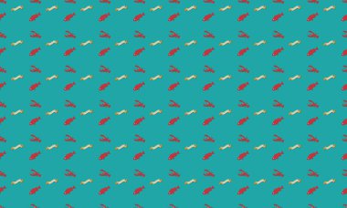 Farklı aksesuarlara sahip renkli arkaplan