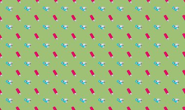 Farklı aksesuarlara sahip renkli arkaplan