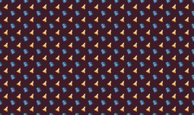 Farklı aksesuarlara sahip renkli arkaplan