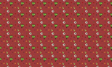 Farklı aksesuarlara sahip renkli arkaplan