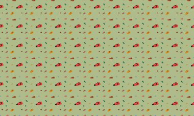 Farklı aksesuarlara sahip renkli arkaplan