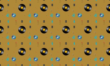 Farklı aksesuarlara sahip renkli arkaplan