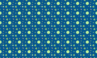 Farklı aksesuarlara sahip renkli arkaplan