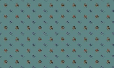 Farklı aksesuarlara sahip renkli arkaplan