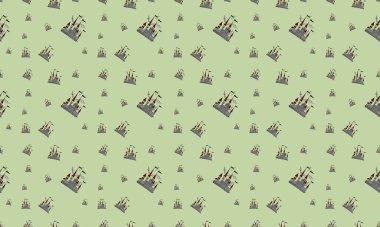 Farklı aksesuarlara sahip renkli arkaplan