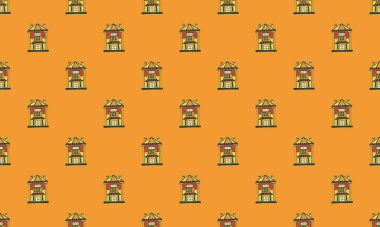 Farklı aksesuarlara sahip renkli arkaplan