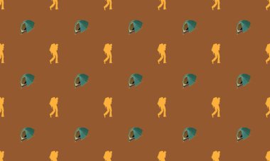 Farklı aksesuarlara sahip renkli arkaplan