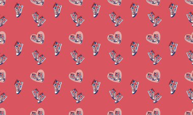 Farklı aksesuarlara sahip renkli arkaplan