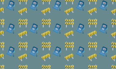 Farklı aksesuarlara sahip renkli arkaplan