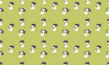 Farklı aksesuarlara sahip renkli arkaplan