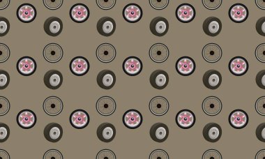 Farklı aksesuarlara sahip renkli arkaplan