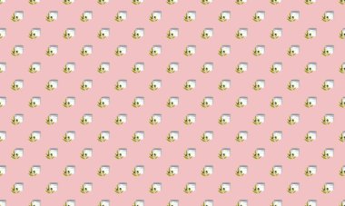 Farklı aksesuarlara sahip renkli arkaplan