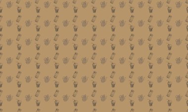 Farklı aksesuarlara sahip renkli arkaplan