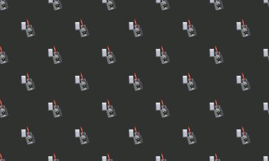 Farklı aksesuarlara sahip renkli arkaplan