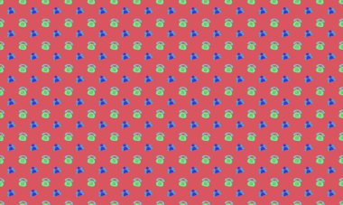 Farklı aksesuarlara sahip renkli arkaplan