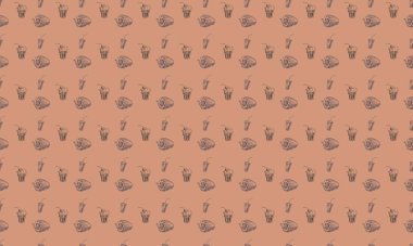 Farklı aksesuarlara sahip renkli arkaplan