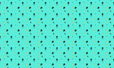 Farklı aksesuarlara sahip renkli arkaplan