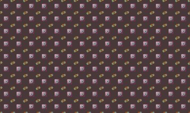 Farklı aksesuarlara sahip renkli arkaplan