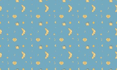 Farklı aksesuarlara sahip renkli arkaplan